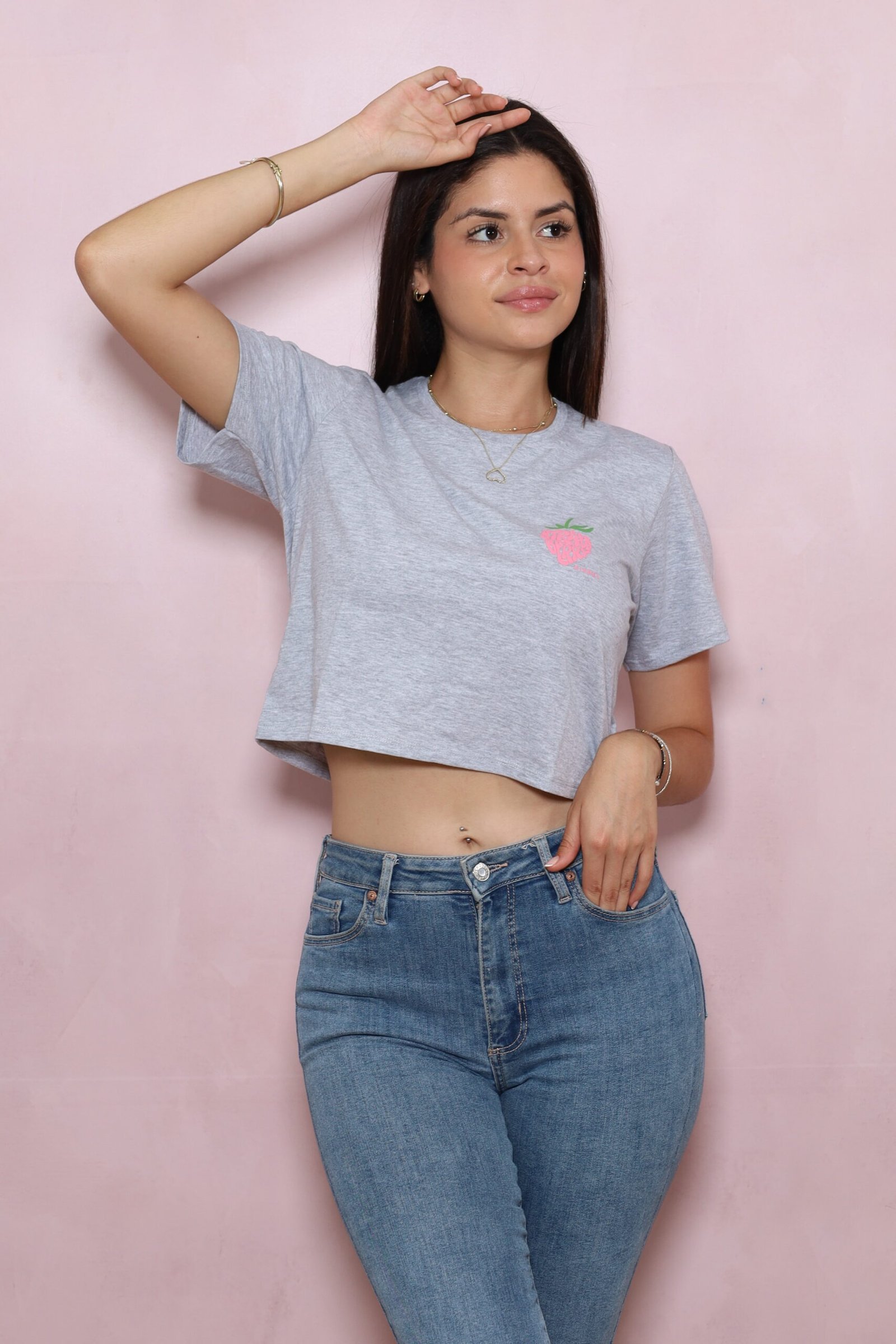 Polo para Mujer Crop Top Fresa