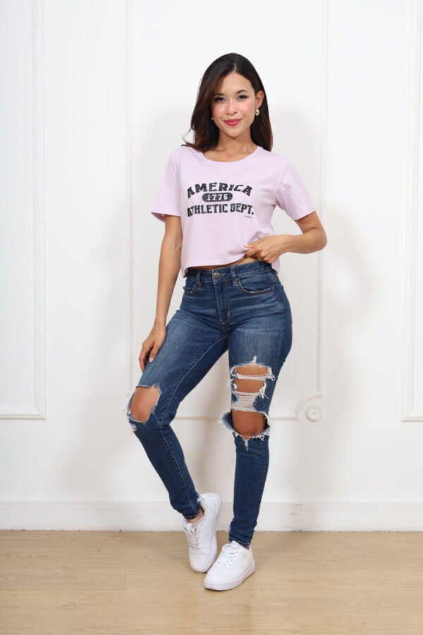Polo para Mujer Crop Top Modelo America - Imagen 2