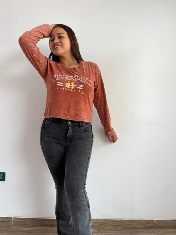 Polo para Mujer Crop Top Modelo manga Larga - Imagen 4